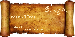 Betz Ábel névjegykártya